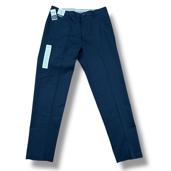 NWT Haggar Men's Size 32x32 Navy Iron Free Khaki Straight Fit Pants Office Golf - Picture 1 of 5